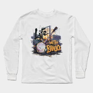 Life With Banjo, Banjo Graffiti Desain Long Sleeve T-Shirt